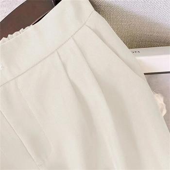 Σετ κοστούμια με διπλό στήθος γραφείου Χακί Γυναικεία Κορεάτικα νέα μακρυμάνικα σακάκια μπλέιζερ Conjunto Ol ψηλόμεσο ίσιο παντελόνι
