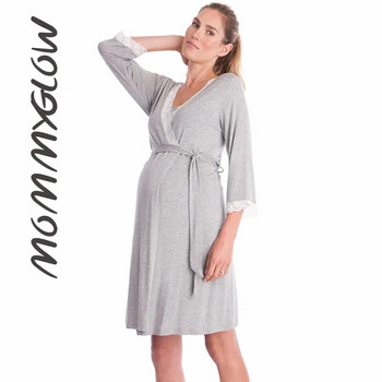 Ρόμπα μητρότητας Νυχτικό Νοσοκομείου Έγκυες Γυναίκες Νοσηλευτικό Νυχτικό Πυτζάμα Δαντέλα Πυζά Ropa Mujer Embarazada Premama Suits