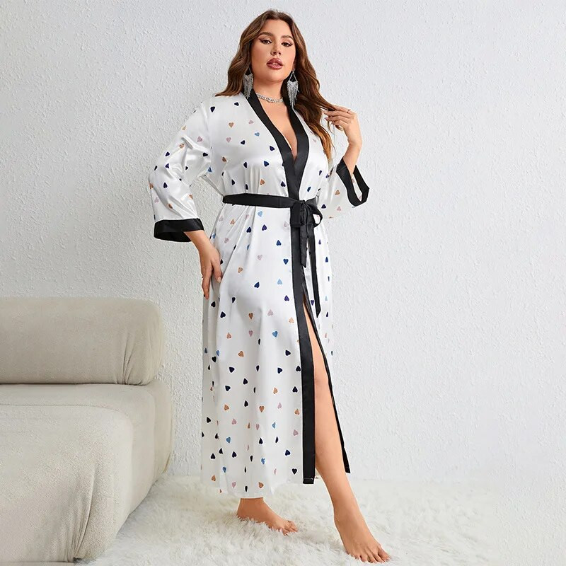 XL-5XL Suure suurusega pruudi hommikumantel kleit Naiste hommikumantel hommikumantel Daami pikk kimono Öösärgid Kodukandmine magamisriided puhkeriided