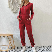 Jesen/zima, novi europski i američki ležerni sportski kombinezon s kapuljačom i patentnim zatvaračem, ženski 2023.