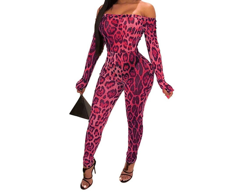 Kombinezonai naktiniame klube Nešiojami šliaužtinukai Seksualūs leopardo kombinezonai Moteriški Bodysuit Madingi šliaužtinukai