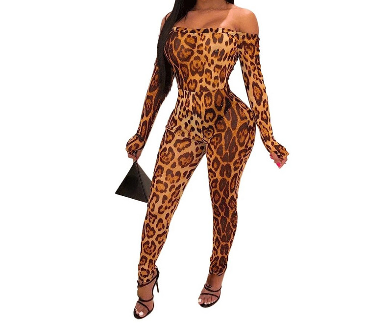 Kombinezonai naktiniame klube Nešiojami šliaužtinukai Seksualūs leopardo kombinezonai Moteriški Bodysuit Madingi šliaužtinukai