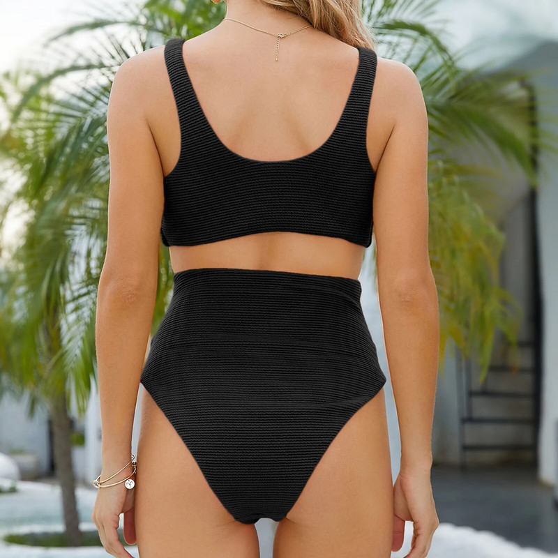 Mullavärvi bikiinide komplekt rasedatele, kaheosaline kõrge vöökohaga ujumisriided rasedate naiste kikipükstega ujumistrikoo Push Up bikiinid supelkostüümid