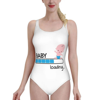 Baby Loading... Секси черен мрежест цял бански костюм с изрязани бански костюми без гръб Дамски бански костюм за бебета за бременни