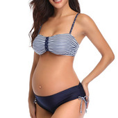 Kismama fürdőruha Női Tankini Strip Nyomtatott Push Up fürdőruha Női Nyári Bikini Strandruha Terhes öltöny Bikini 2023 Mujer