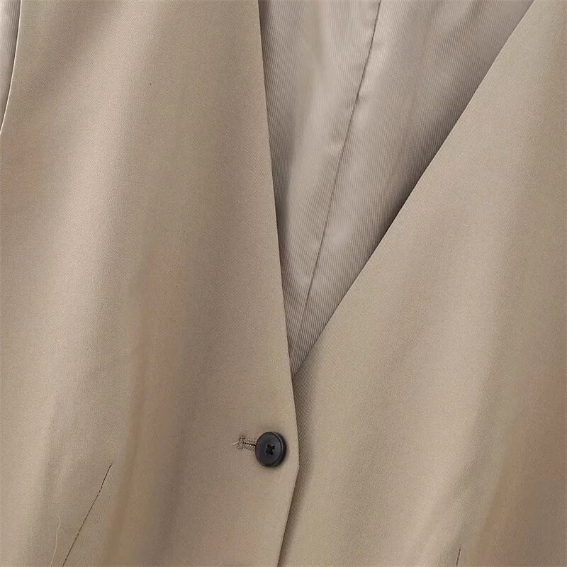 KEYANKETIAN Jesen, novi klasični, uski ženski prsluk s jednorednim kopčanjem s V-izrezom, moderan osnovni uredski ženski kratki prsluk bez rukava