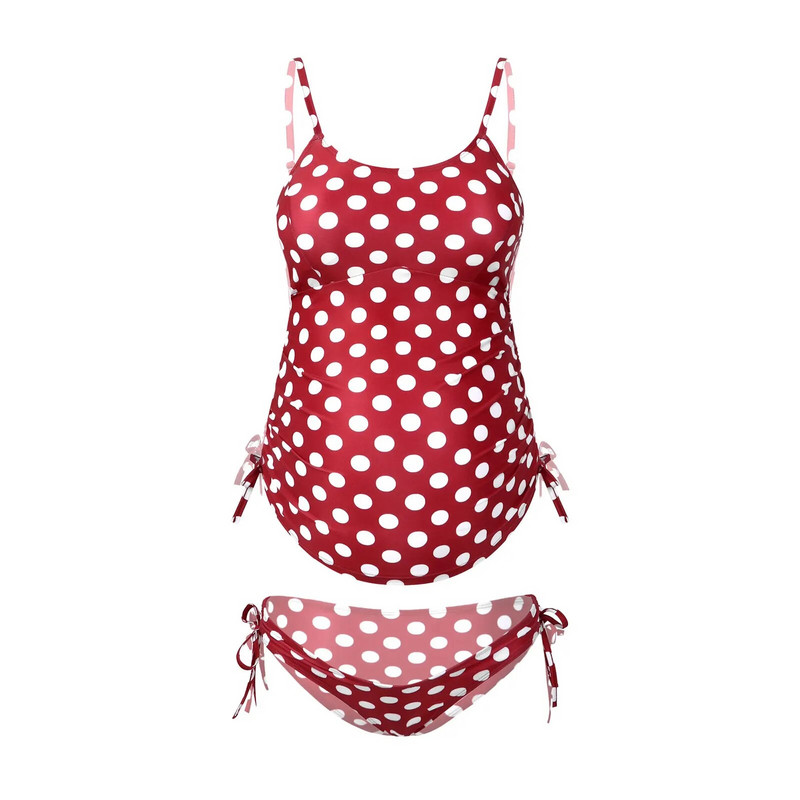 Seksi jednodijelni kupaći kostim za trudnice Tankini Ljetni kupaći kostimi za trudnice plus veličine na točkice Odjeća za plažu Kupaći kostim za trudnice