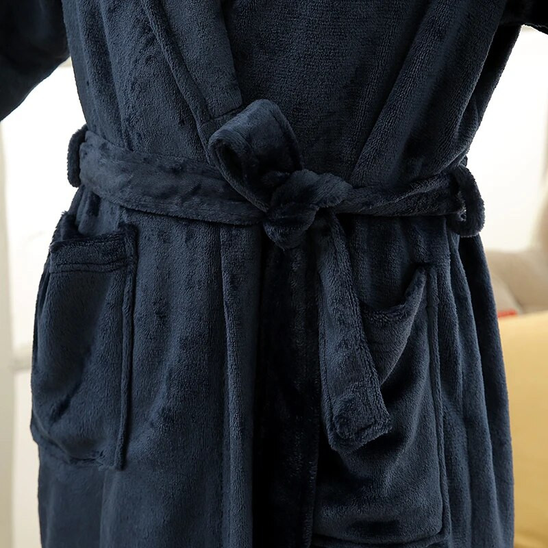 Haljina za ljubavnike Muškarci Žene Topli super meki ogrtač za kupanje Flanel Dugi ogrtač za kupanje od koraljnog flisa Kimono Noćni ogrtač Ugodna spavaćica