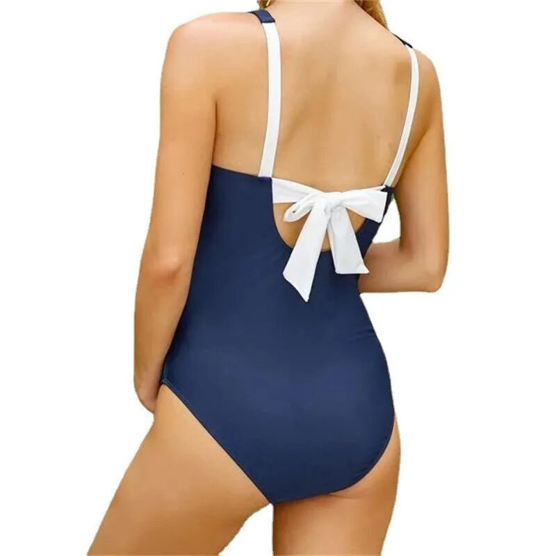 Női kismama fürdőruha Szexi egyrészes terhességi fürdőruha V-nyakú fürdőruha, elülső bikini terhes strandruha