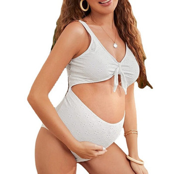 Бременни бански костюми за бременни летни Premama Color Block Бански костюми Бански костюми с висока талия Плажно облекло Танкини за бременни