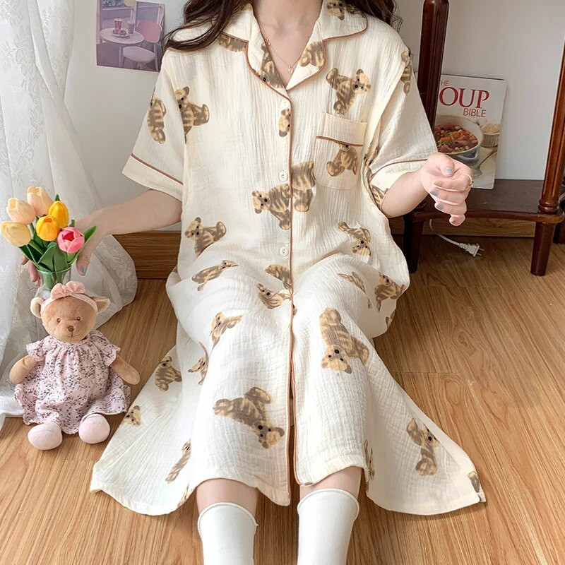 100 % medvilnė Nėščiųjų žindymo naktinė suknelė Laisvi žindymo miegui drabužiai Nėščioms moterims Nėštumo namų ligoninės drabužiai