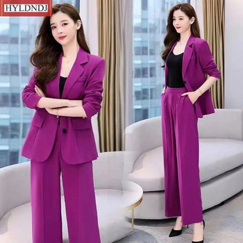 Γυναικείο επαγγελματικό κοστούμι μόδας Κορεάτικο Κομψό Άνοιξη Φθινόπωρο Νέο παλτό με σακάκι + παντελόνι σετ δύο τεμαχίων Femlae Clothin