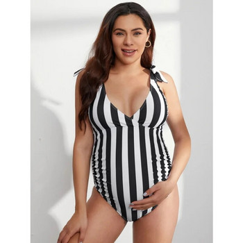 Sexy V Stripe One Piece Μαγιό Εγκυμοσύνης Μαγιό Μαγιό Έγκυος Παραλία Γυναικείο Κορμάκι 2023 Μαγιό εγκυμοσύνης