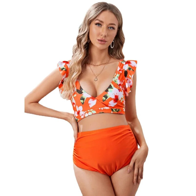 Ljetni ženski kupaći kostim za trudnice Premama Block Block kupaći kostimi Kupaći kostimi Visokog struka Odjeća za plažu Trudnički tankini