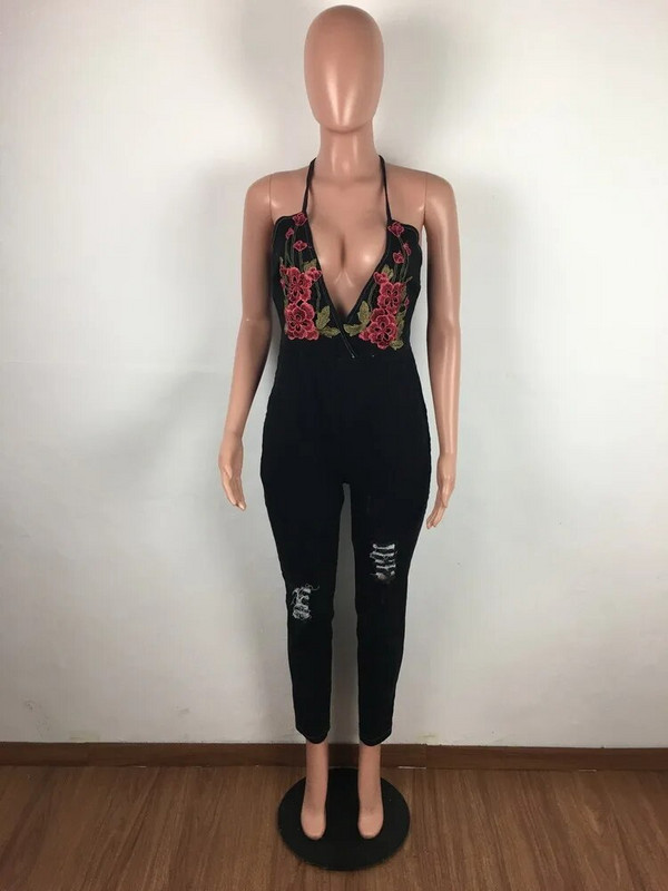 OKAYOASIS Seksi ženski kombinezon s naramenicama uz tijelo, ležerni traper, jednodijelni jeans kombinezon za zabavu