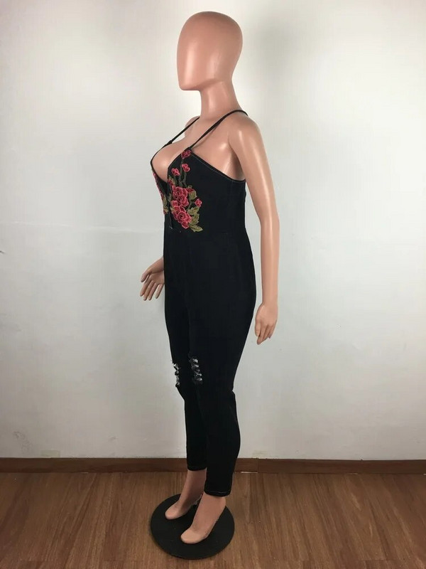 OKAYOASIS Seksi ženski kombinezon s naramenicama uz tijelo, ležerni traper, jednodijelni jeans kombinezon za zabavu
