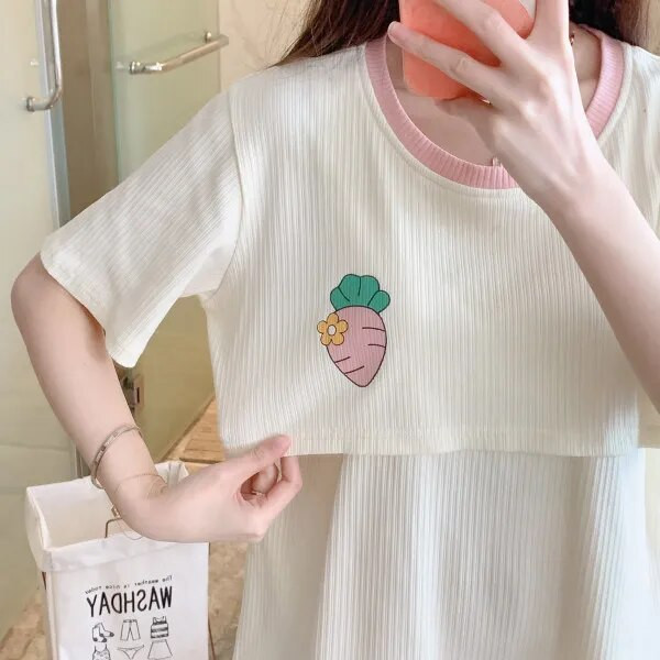 3vnt./komplektas Nėščiųjų pižamos kostiumai slaugai Mada Spausdinti žindymo viršutiniai drabužiai + Paltai ilgomis rankovėmis + Ilgos kelnės Nėštumo drabužių rinkinys