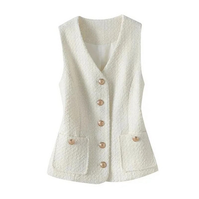 Ženska prsluk Jakna 2024. Proljeće Jesen Nova elegantna moda dame temperamentan bez rukava Udoban ženski prsluk Kaput