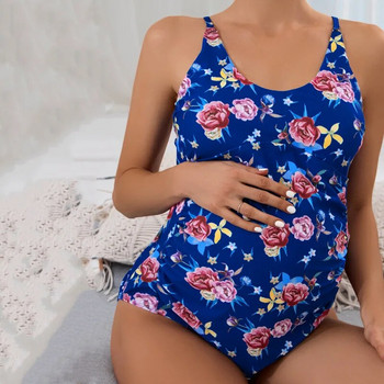 Flower Print Μαγιό εγκυμοσύνης Ολόσωμο μαγιό έγκυες γυναίκες Μαγιό Premama Monokini Summer Style