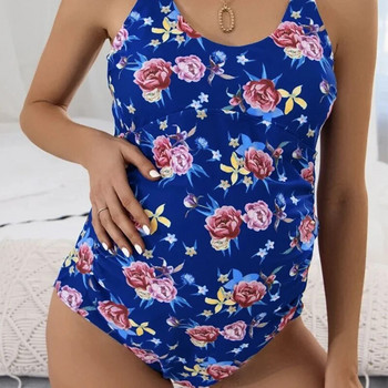 Бански костюм за бременни с принт на цветя Плажно облекло Целен бански костюм за бременни жени Premama Monokini Бански костюм в летен стил