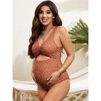 Νέα Premama σέξι μαγιό Ρούχα εγκυμοσύνης Έγκυες Palka Dot Κούφια μπικίνι Κοστούμια εγκυμοσύνης Μαγιό στην παραλία
