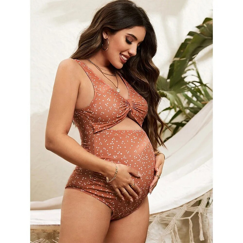 Novi Premama seksi kupaći kostim Odjeća za trudnice Trudnice Šuplji bikiniji na točkice Kostimi za trudnice Odjeća za plažu Kupaći kostimi