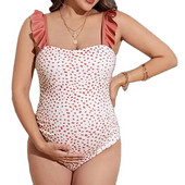 Naujas spausdintas nėščių moterų maudymosi kostiumėlis Sexy Ruffle Strip Motinystės maudymosi kostiumėlis vasarinis paplūdimio drabužis Push Up maudymosi kostiumėlis Premama