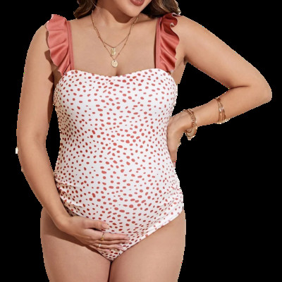 Naujas spausdintas nėščių moterų maudymosi kostiumėlis Sexy Ruffle Strip Motinystės maudymosi kostiumėlis vasarinis paplūdimio drabužis Push Up maudymosi kostiumėlis Premama