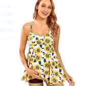 Saulėgrąžų ilgi viršutiniai nėštumo maudymosi kostiumėliai paplūdimio dviejų dalių maudymosi kostiumėliai nėščioms moterims nėščioms moterims Premama bikinis monokini