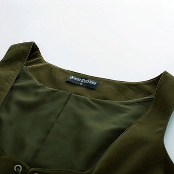 SD Дамска ренесансова жилетка без ръкави, U-образно деколте, жилетка с връзки и палто отпред