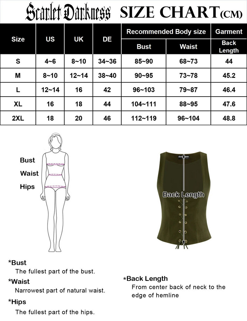 SD Moteriška renesansinė liemenė be rankovių U formos iškirpte, suvarstoma priekyje liemenės paltas Vintažinė, puošni liemenė smokingo kostiumas, gotikinės liemenės A30