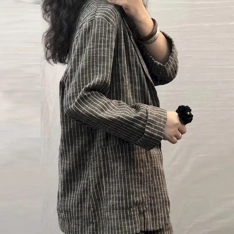 2023 m. pavasario rudens moteriškas kostiumas Didelio dydžio laisvalaikio kostiumai Fashion Art Retro laisvas 2 dalių komplektas Moteriškas kostiumas švarkas ir kelnės skalbinių rinkinys