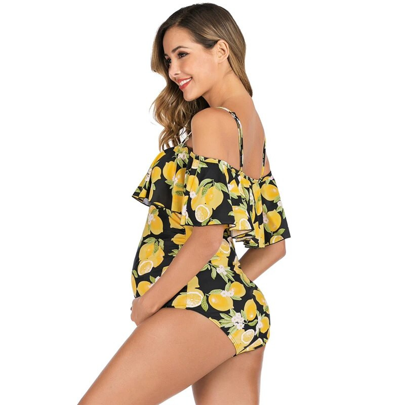 Ženski kupaći kostim za trudnice Jednodijelni kupaći kostim s volanima Lemon Beach Ljetni kupaći kostim Tankini Blagdanska odjeća za trudnice