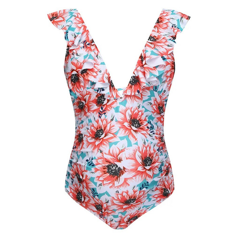 Tankini za trudnice Ženski kupaći kostim s printom na remenčiće, Jednodijelni kupaći kostim s halterima, Jednodijelni kupaći kostim Odjeća za plažu