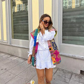 Jesenski cvjetni print patchwork ženska vesta Slatka jakna bez rukava s printom širokog struka 2023. Vintage ženske ulične jakne