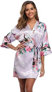 Mados satino chalatas Moteriškas chalatas Seksualus peignoir moteriškas šilko kimono nuotakos chalatas miegoti Night Grow Moterims