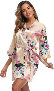 Mados satino chalatas Moteriškas chalatas Seksualus peignoir moteriškas šilko kimono nuotakos chalatas miegoti Night Grow Moterims