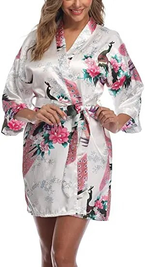 Μόδα σατέν ρόμπα Γυναικείο μπουρνούζι Σέξι peignoir femme Μεταξωτό κιμονό νύφη φόρεμα ύπνου Night Grow για γυναίκες