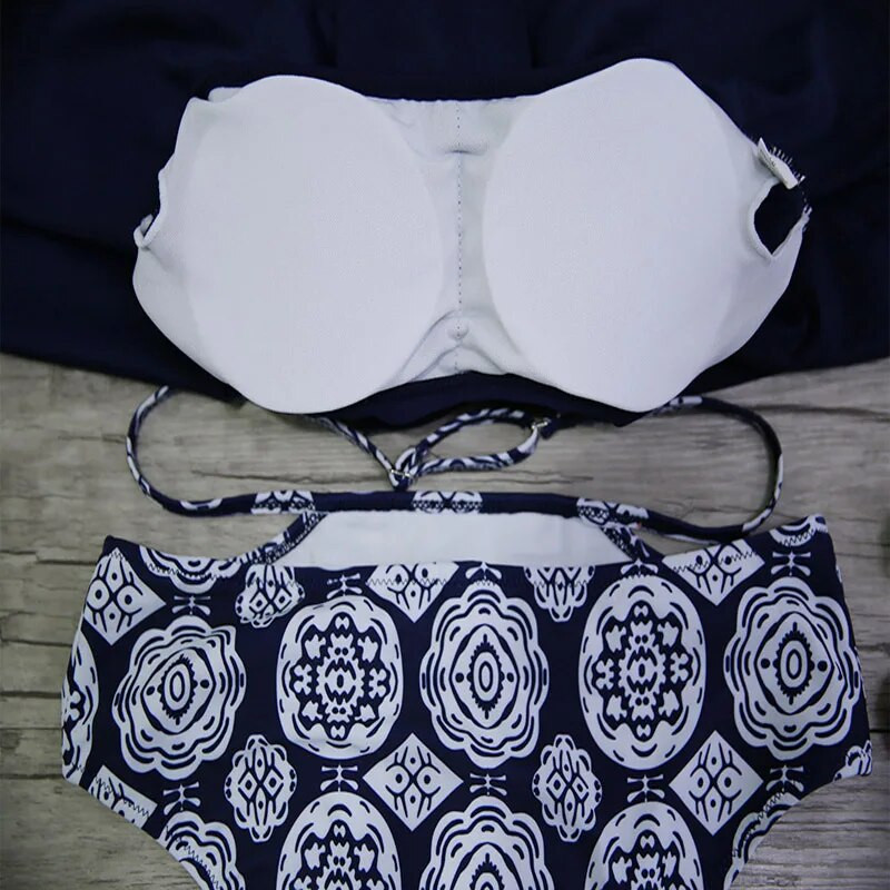 Női bikini fürdőruha Fodros Retro Tube felső szegélyöltöny Kismama fürdőruha Kismama fürdőruha fürdőruha terhes nőknek