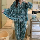 S-4XL 2Pcs/Set Proljeće Jesen Slatka modna pidžama Mekana pidžama za trudnice, dojilje, trudnice i rodilje