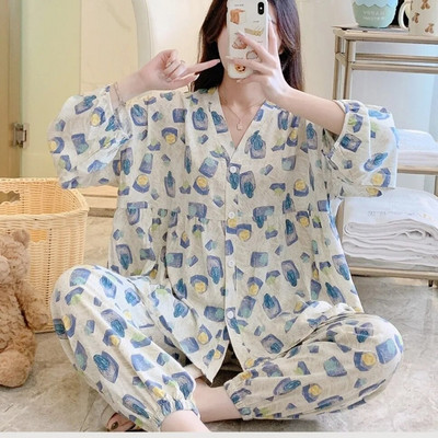 S-4XL 2Pcs/Set Proljeće Jesen Slatka modna pidžama Mekana pidžama za trudnice, dojilje, trudnice i rodilje