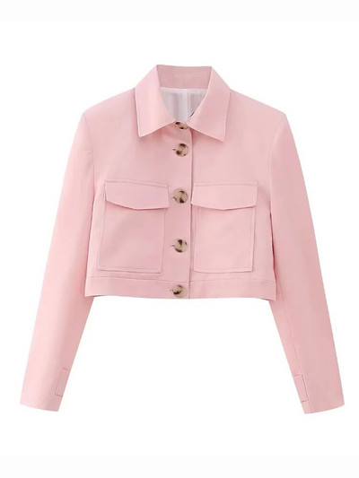 KONDALA Vintage jednobojna jednoružičasta uredska ženska ulična odjeća Ženska odijela Moda za ljeto 2023., kratki sako dugih rukava, ležerne široke hlače