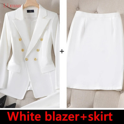 Visokokvalitetni korejski proljeće jesen ženski odijelo s hlačama Formalni 2-dijelni set sakoa Ženska uredska poslovna radna odjeća Jakna i hlače