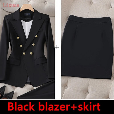 Visokokvalitetni korejski proljeće jesen ženski odijelo s hlačama Formalni 2-dijelni set sakoa Ženska uredska poslovna radna odjeća Jakna i hlače