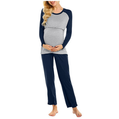 2022. Komplet pidžama za trudnice i trudnice s dugim rukavima, majice za dojenje, majice s kratkim rukavima + podesive hlače, pidžame za spavanje