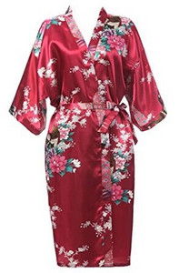 Selyem szatén esküvői menyasszonyi koszorúslány köntös virágos fürdőköpeny rövid kimonó köntös éjszakai köntös fürdőköntös divatos pongyola nőknek