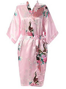 Selyem szatén esküvői menyasszonyi koszorúslány köntös virágos fürdőköpeny rövid kimonó köntös éjszakai köntös fürdőköntös divatos pongyola nőknek