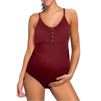 Слинг бански костюм за бременни жени 2022 нов секси едноцветен дамски бански плажен бански костюм