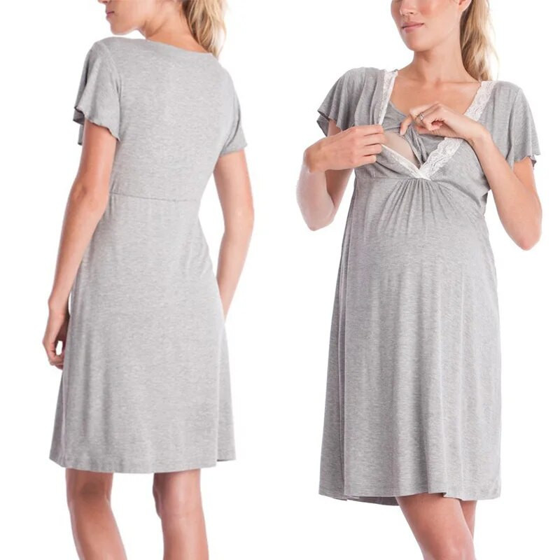 Nėščioms žindymo pižamos naktiniai marškinėliai nėščioms moterims namuose Maitinimas miegui skirtos suknelės Nėštumo slaugos ligoninės naktiniai marškiniai