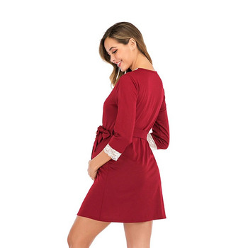 Ρούχα εγκυμοσύνης Φόρεμα θηλασμού με λαιμόκοψη V για τον τοκετό Νυχτικό Νυχτικό Εγκυμοσύνη Πυτζάμα Βαμβακερή